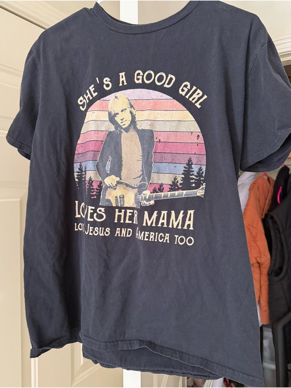 Black Graphic Short Sleeve Tee - 'She's A Good Girl'